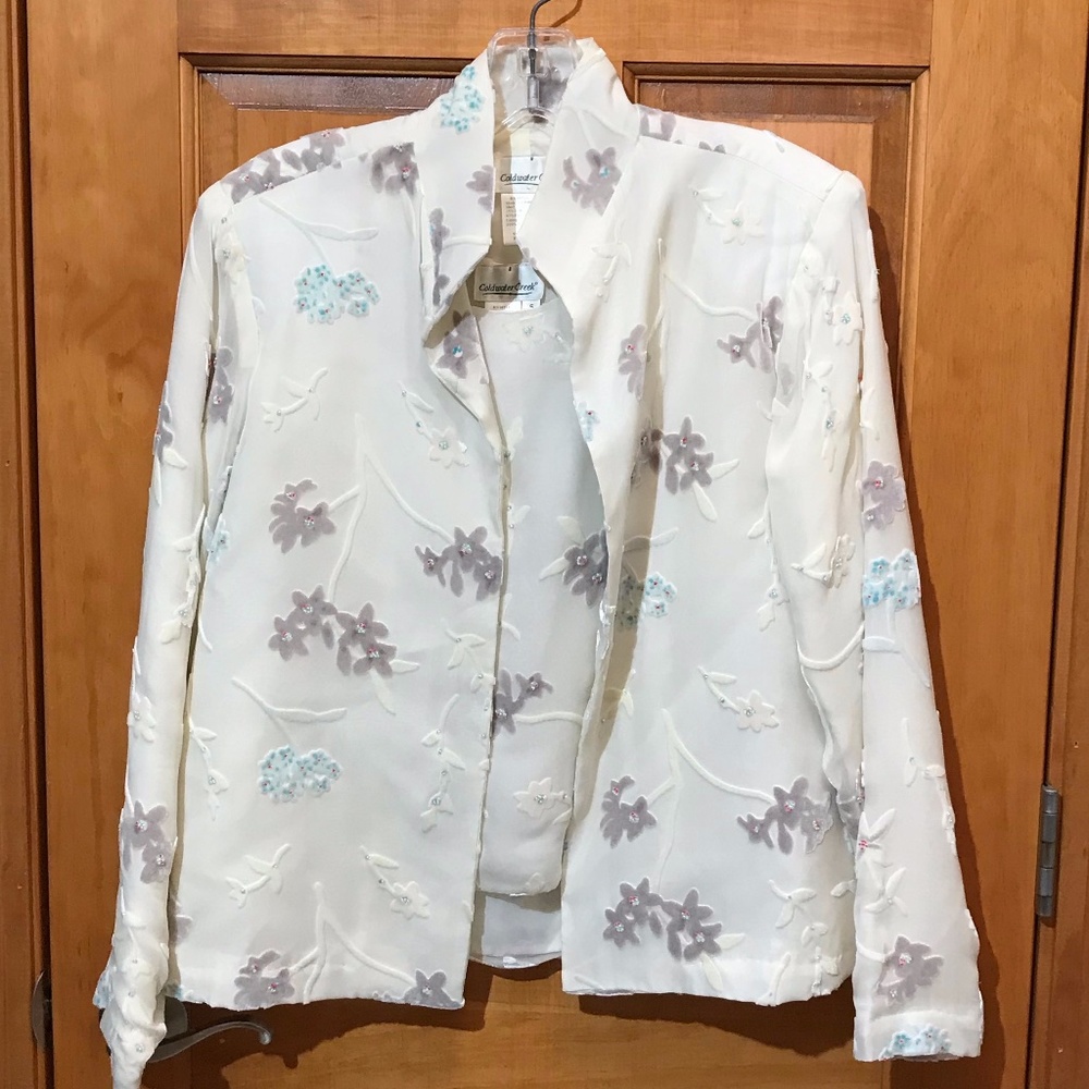 Coldwater Creek Silk Jacket & Top Set